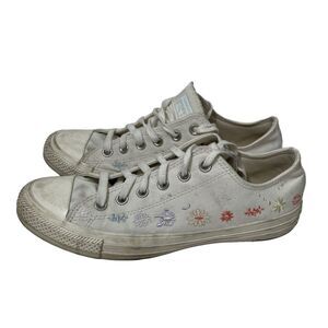 Converse Floral Embroidered White Casual Sneakers